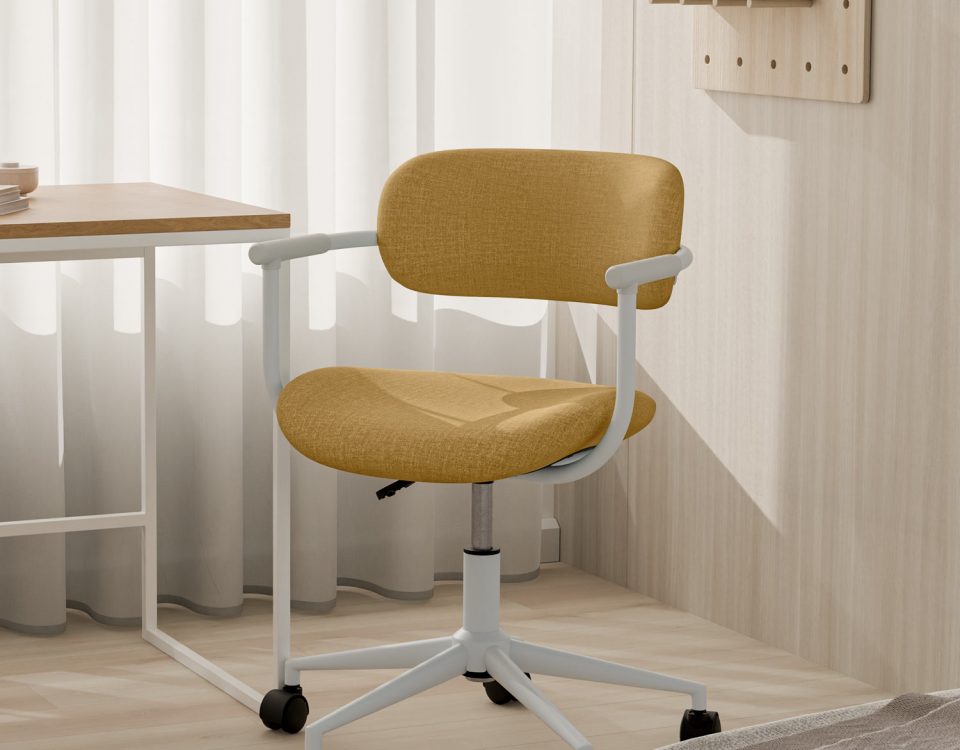 Silla de oficina Oxford mostaza