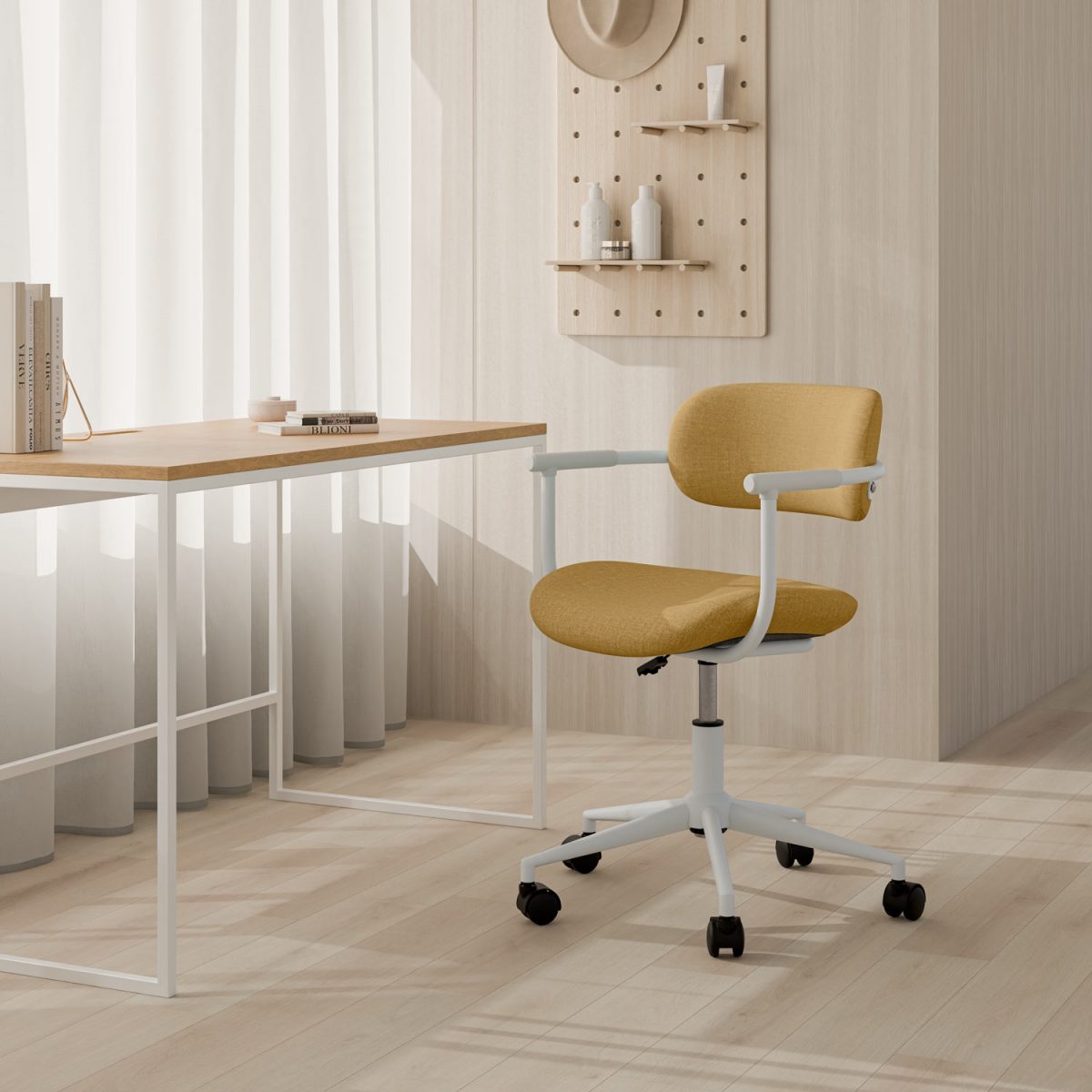 Silla de oficina Oxford mostaza